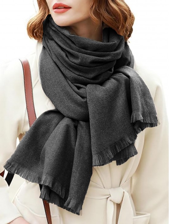 Premium Cashmere Feeling Solid Color Scarf 